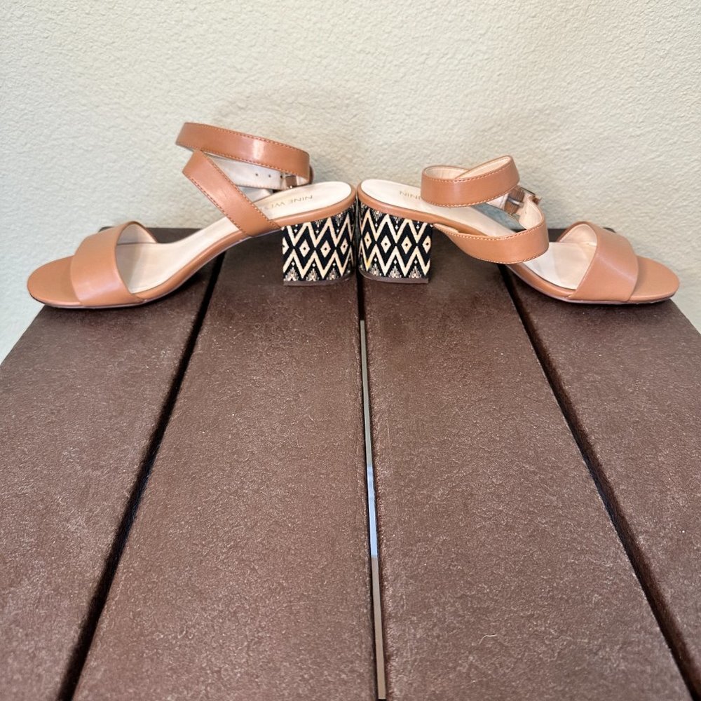 Nine West Wrap Patterned Raffia Block Heel Sandal… - image 2